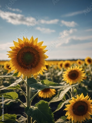 Sunny fields of sunflowers