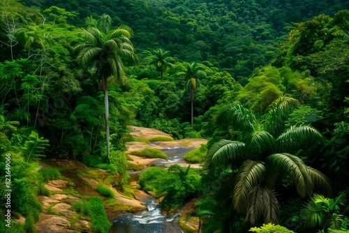 Tropical rainforest river landscape