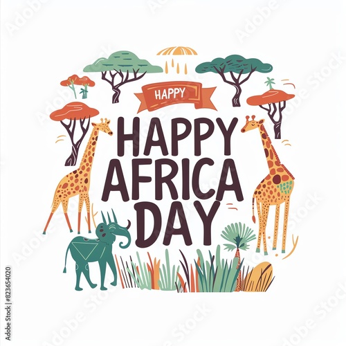 Vibrant happy africa day image for social media celebrations