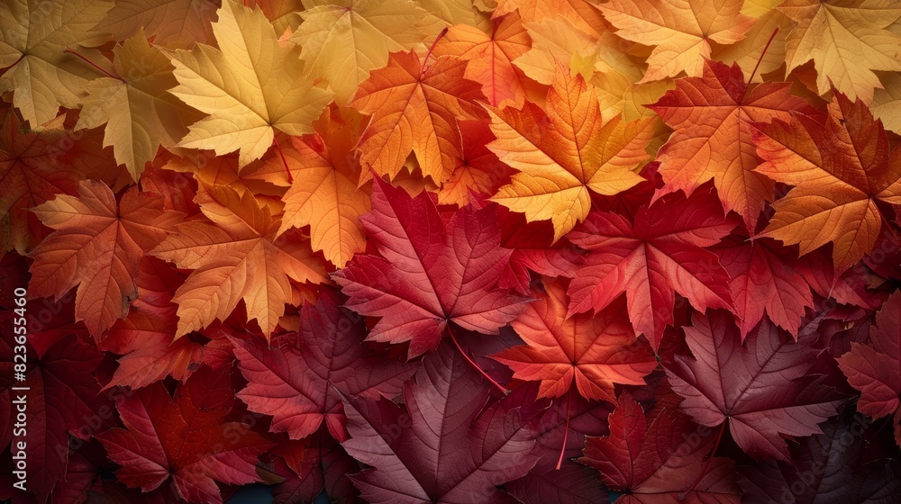 Macro image of a lively maple leaf. Bright red to yellow gradient Macro image of a lively maple leaf. Bright red to yellow gradient