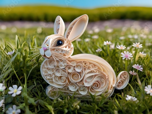 Bunny Paper Art photo