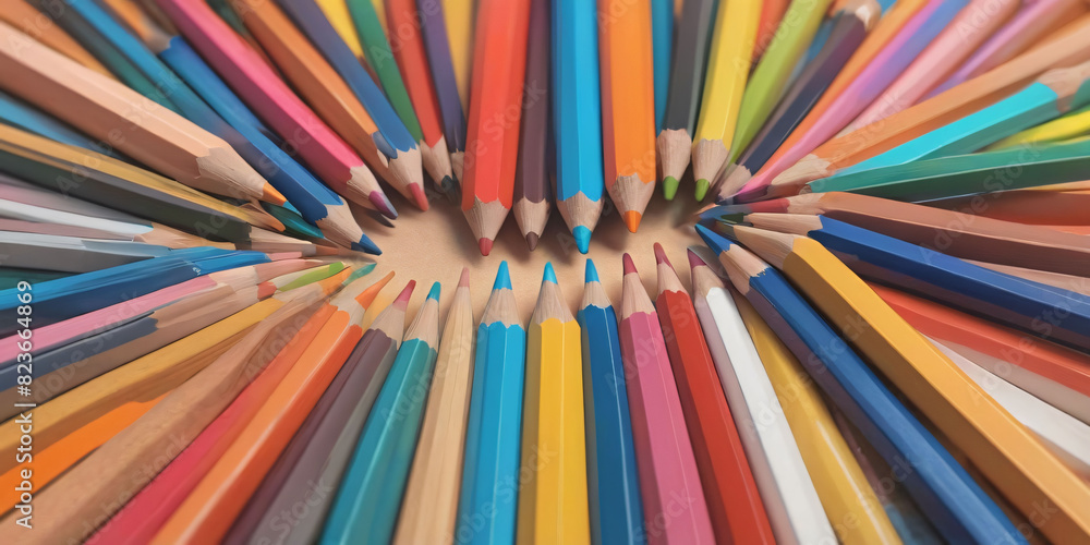 color pencils on white background . abstract background with colorful pencils color pencils on white background . abstract background with colorful pencils