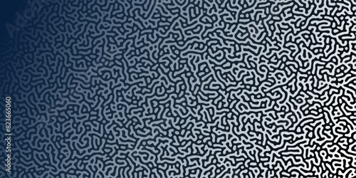 Abstract Reaction-diffusion Turing pattern natural texture blue gradient color scheme. Linear design with biological shapes. Organic lines Memphis. abstract truing organic wallpaper design, vector.