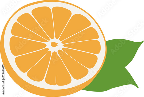 Isolated fresh orange cartoon vector, design element for logo, infographic, juicy fruit, juice, ingredients, healthy food recipes, vitamin  C, summer decoration, vegetarian, sour taste, sticker