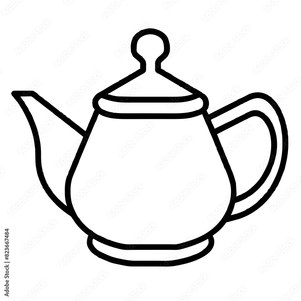 Obraz premium teapot and teacup vector illustration icon