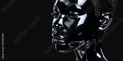 Elegant Black Woman with Radiant Makeup