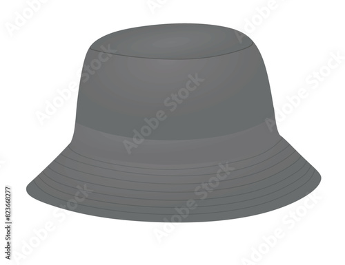 Grey  fisherman hat. vector illustration