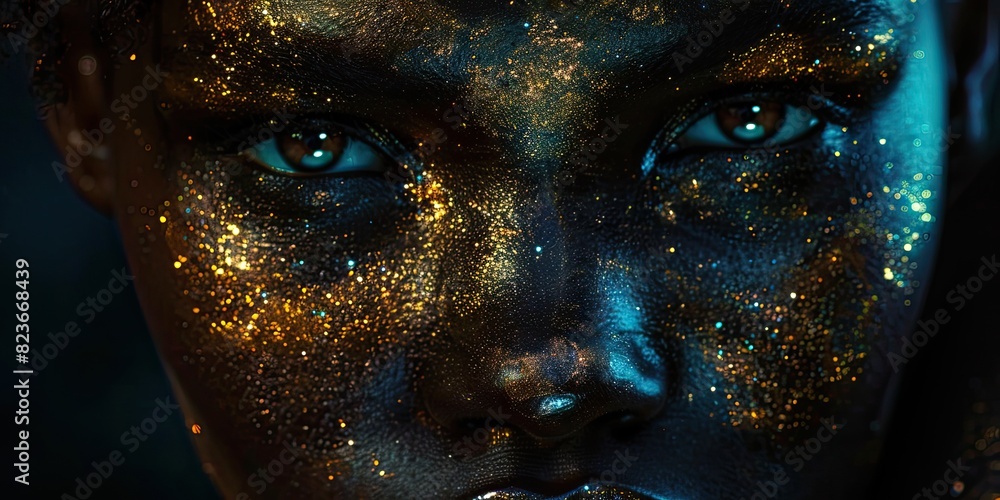 Close-Up of Beautiful Dark Skin and Makeup Close-Up of Beautiful Dark Skin and Makeup