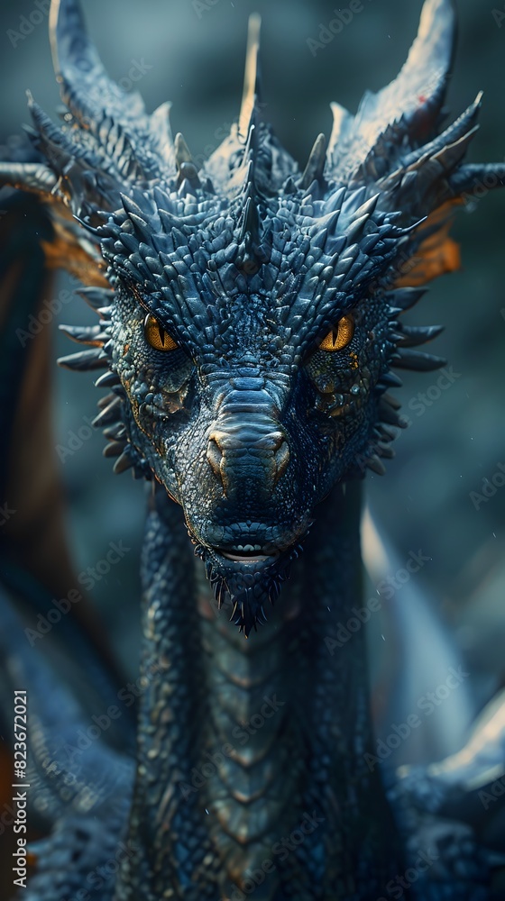 Fearsome Dragon Portrait:A Majestic and Formidable Mythical Creature in Stunning Realism Fearsome Dragon Portrait:A Majestic and Formidable Mythical Creature in Stunning Realism
