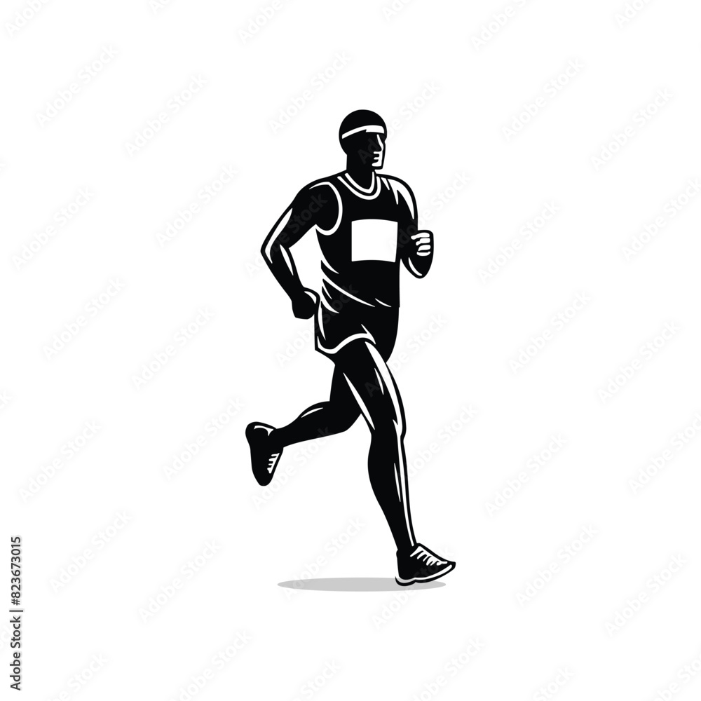 running man silhouette vector illustration