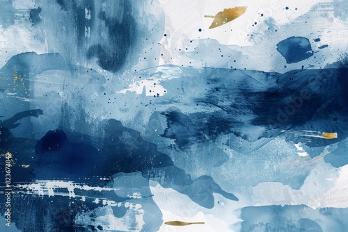 abstract elements on a stylish background with watercolor texture photo