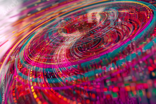 Technology concept, swirl vortex multicolor. AI Generative © Piyanuch