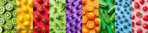 Color fruits and vegetables. Food background