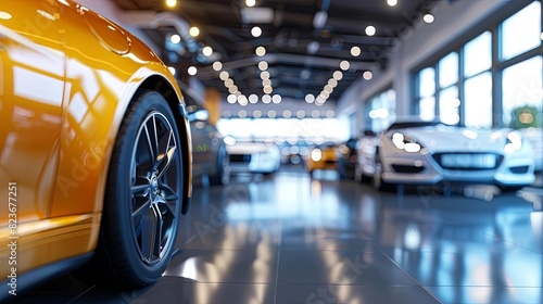 modern car dealership interior with shiny vehicles on display sleek showroom design 3d illustration