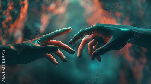 passion concept two hands reaching towards each other ai generated 3d illustration
