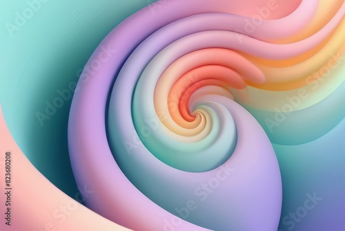 abstract background  3D waves in pastel colors