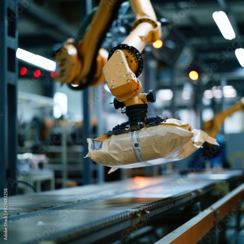 Wallpaper Mural Robotic arm lifting heavy bags, strength and precision. Torontodigital.ca