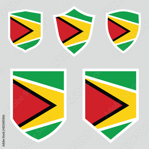Guyana Flag Set shield frame Free Download Guyana Flag Set shield frame - GFXLoad
