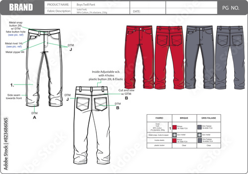 Tech Pack of Clothing  fully editable Vector or EPS