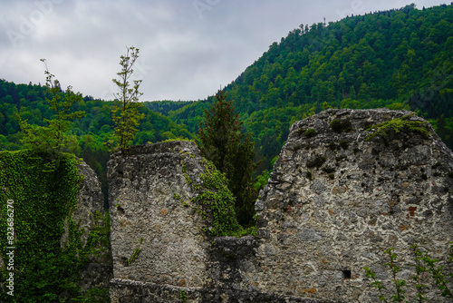 A roman gothic castle ruins called Grad Konjice.	
 photo