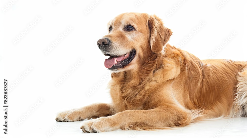 smiling golden retriever on white background cute dog studio photography smiling golden retriever on white background cute dog studio photography