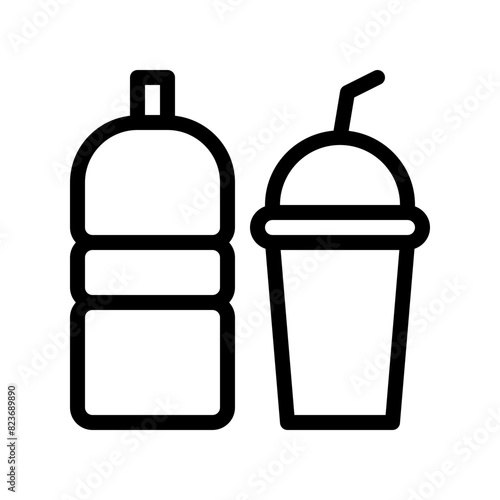 waste plastic line icon