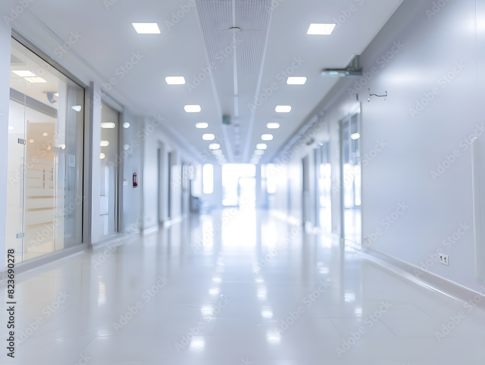 blur image background of corridor in hospital or clinic image blur image background of corridor in hospital or clinic image
