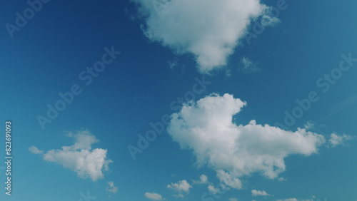 Nature Dark Blue Sky With Clouds Background. Bright Clear Skyline With Beautiful Cloudscape. photo