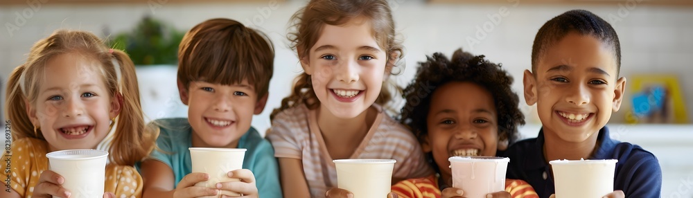 Joyful Students Celebrating Nutritious School Lunches Together Joyful Students Celebrating Nutritious School Lunches Together