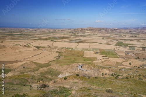 Sicilian panoramic landscape seen from Niscemi belvedere point, Italy, Europe photo