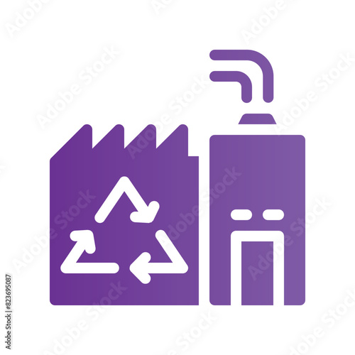 recycling plant flat gradient icon