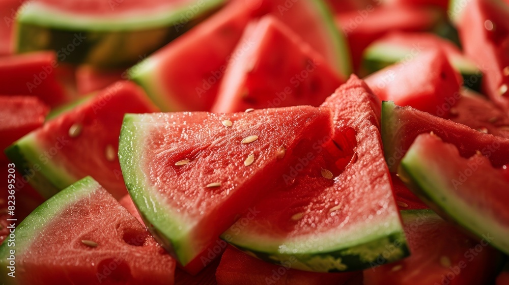 A close up of watermelon slices A close up of watermelon slices