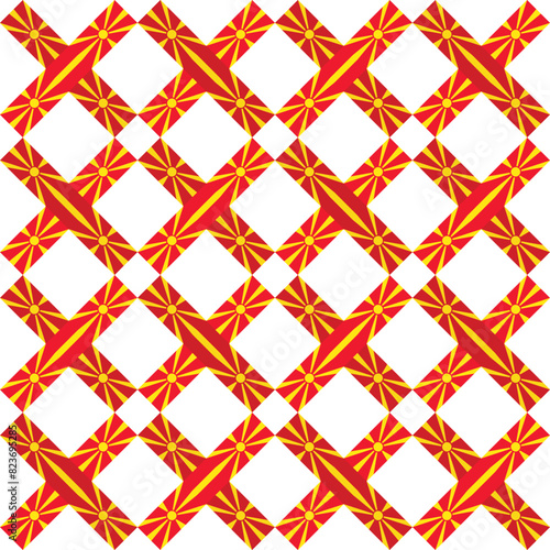 north macedonia flag pattern. plaid background. vector illustration