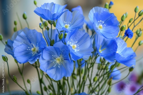 bright flowers on a white background