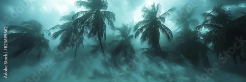 Seaside palm retreat confronts the power of a raging tropical cyclone photo