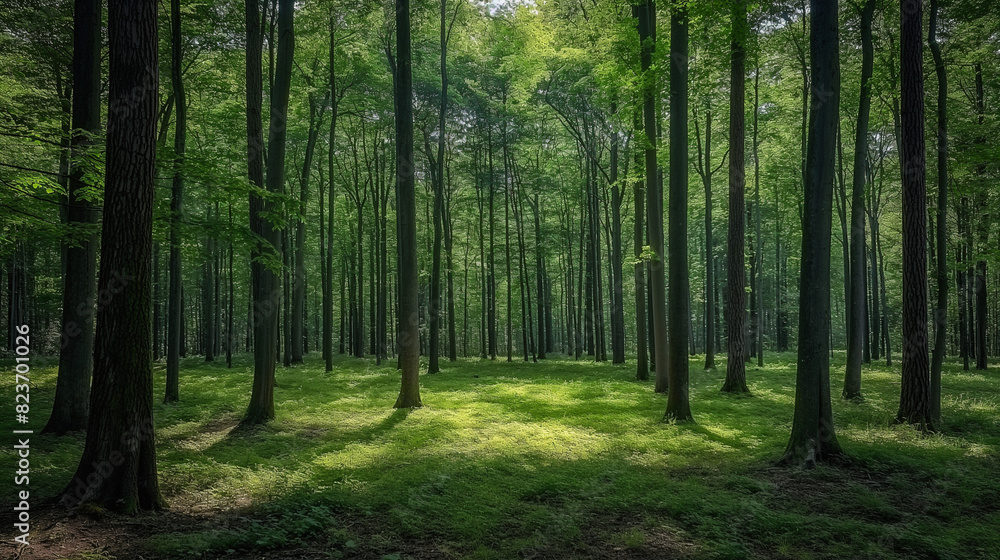 green forest in the morning