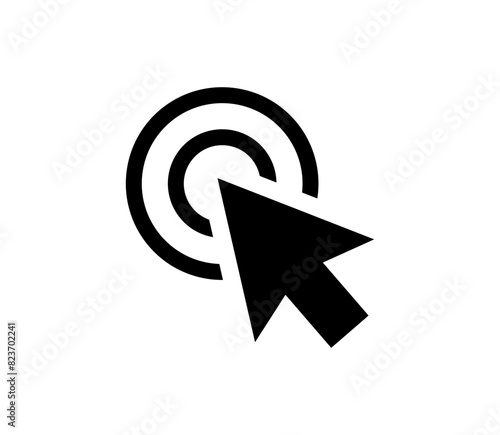 Black cursor icon. Click, press sign