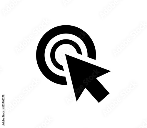 Black cursor icon. Click, press sign