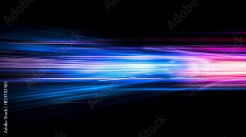 Abstract light trails with vibrant blue and magenta hues