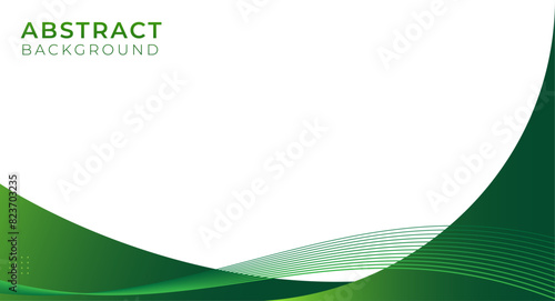 Abstract green background design. Background with Wave, lines design. Vector illustration template for presentation, web, banner, cover, card.	

