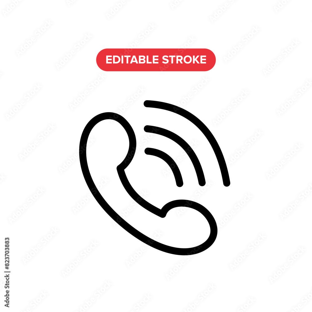 Phone icon in trendy flat style with editable stroke Phone icon in trendy flat style with editable stroke