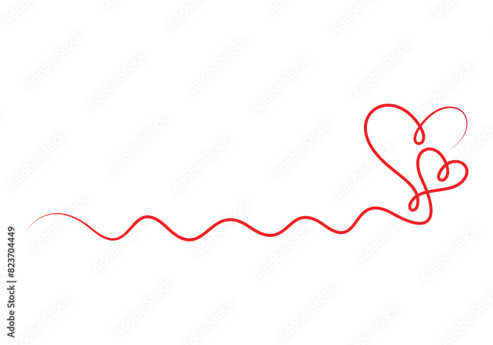 Heart in one continuous line drawing vector illustration 