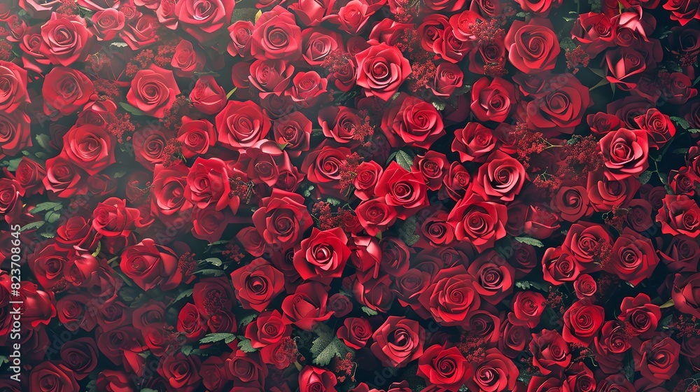 Beautiful red roses background. This floral image can be used for romantic themes. Vibrant red and visually stunning for use in design projects. AI Beautiful red roses background. This floral image can be used for romantic themes. Vibrant red and visually stunning for use in design projects. AI