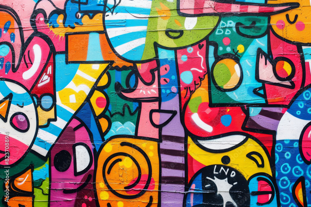 colorful graffiti art design bright background	