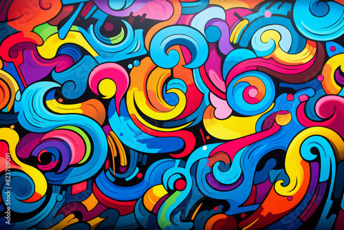 colorful graffiti art design bright background 