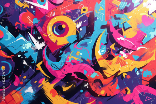colorful graffiti art design bright background © purich