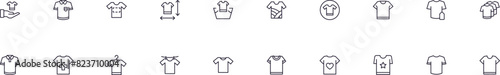 T shirt vector images collection. Simple linear illustration that can be used as a design element for apps and websites