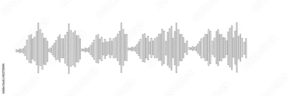 Sound wave decibel audio records icon isolated on a white background. Sound wave decibel audio records icon isolated on a white background.