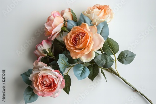 Illustration of flowers arrangement on white background  high quality  high resolution