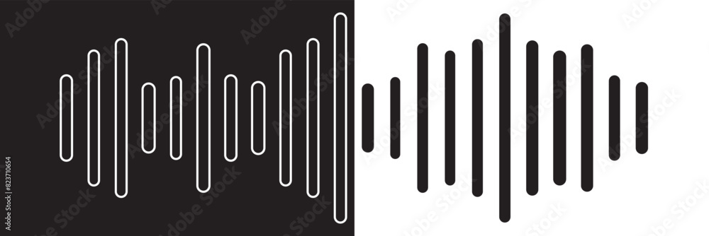 Podcast sound waves set. Waveform pattern for music player, podcast, voice message, music app. Audio wave icon. Equalizer template. Vector illustration isolated on white background Podcast sound waves set. Waveform pattern for music player, podcast, voice message, music app. Audio wave icon. Equalizer template. Vector illustration isolated on white background